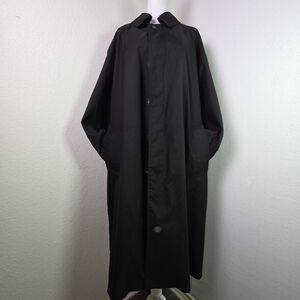 Lauren Ralph Lauren Womens 42R Long Black Overcoat / Trench Coat